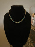 5mm German silver beads with turquoise nugget beads
