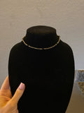 Black onyx beads with 4-5mm German silver beads
