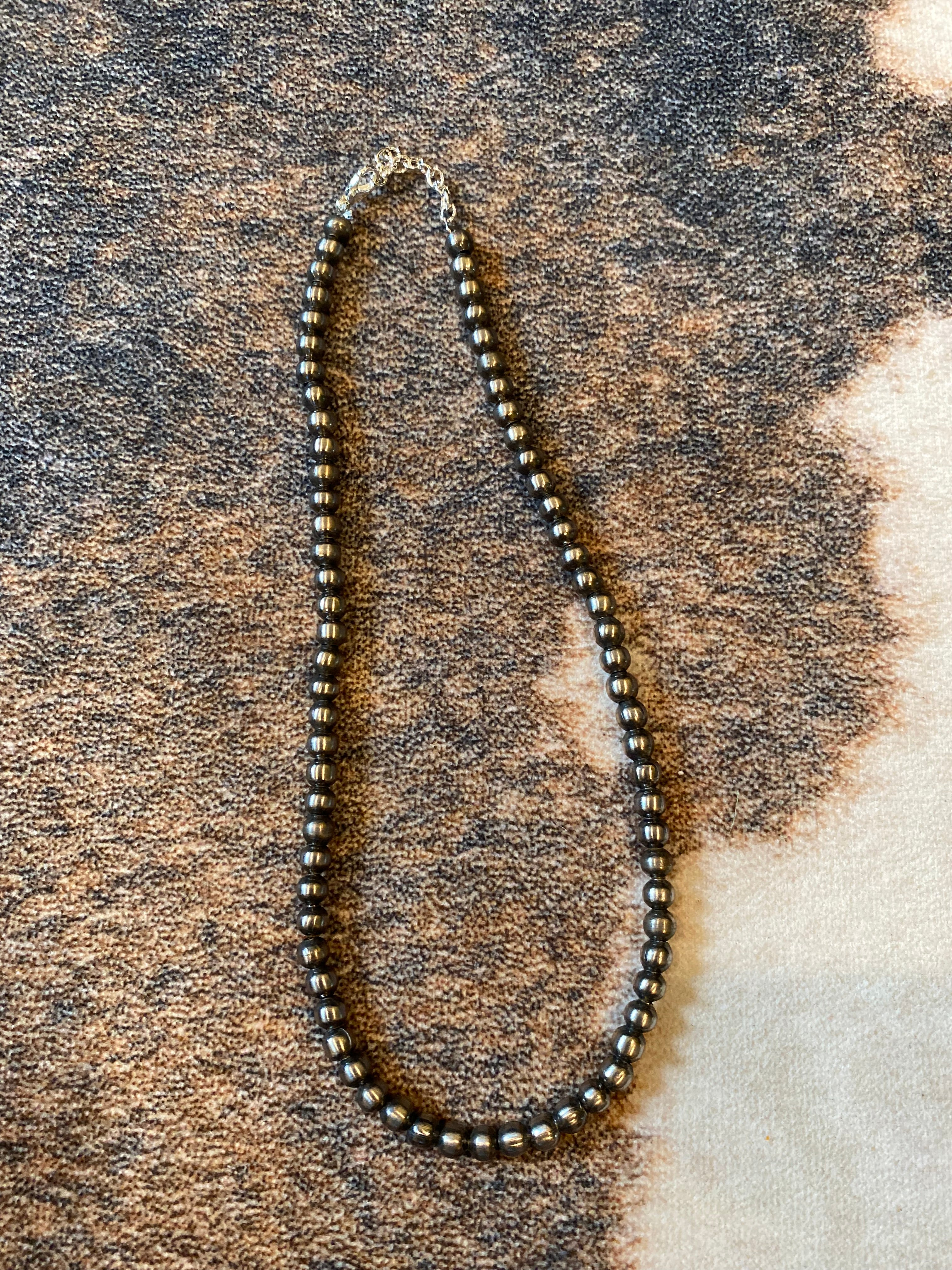 6mm 16” German silver necklace